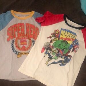 Marvel Super Hero Comics T-Shirt with Red and Blue Accents